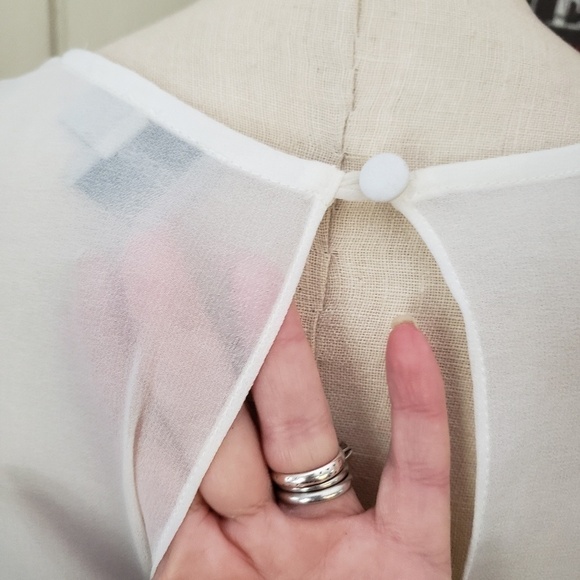 ASOS Floral peplum top sheer chest & shoulder Size 6 Coquette - Picture 2 of 9